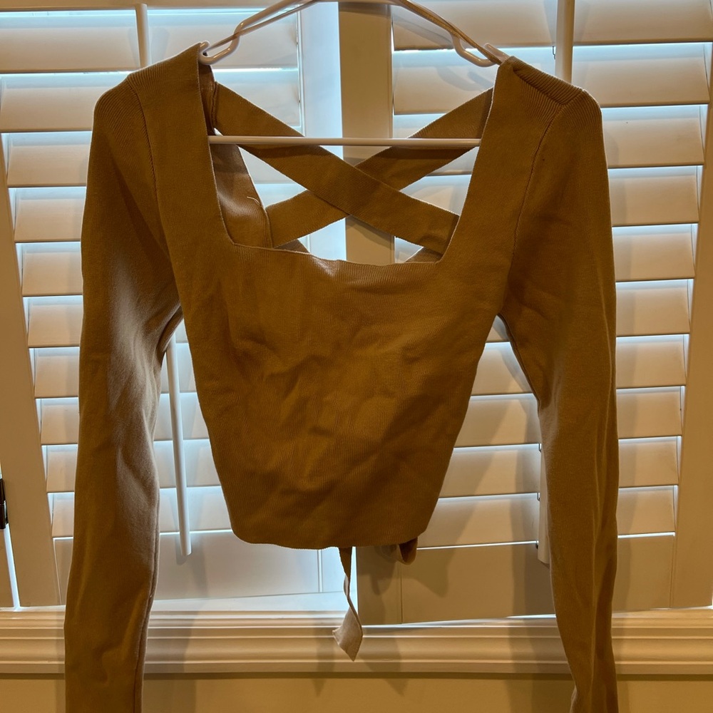 Tan Long Sleeve with Tie Back